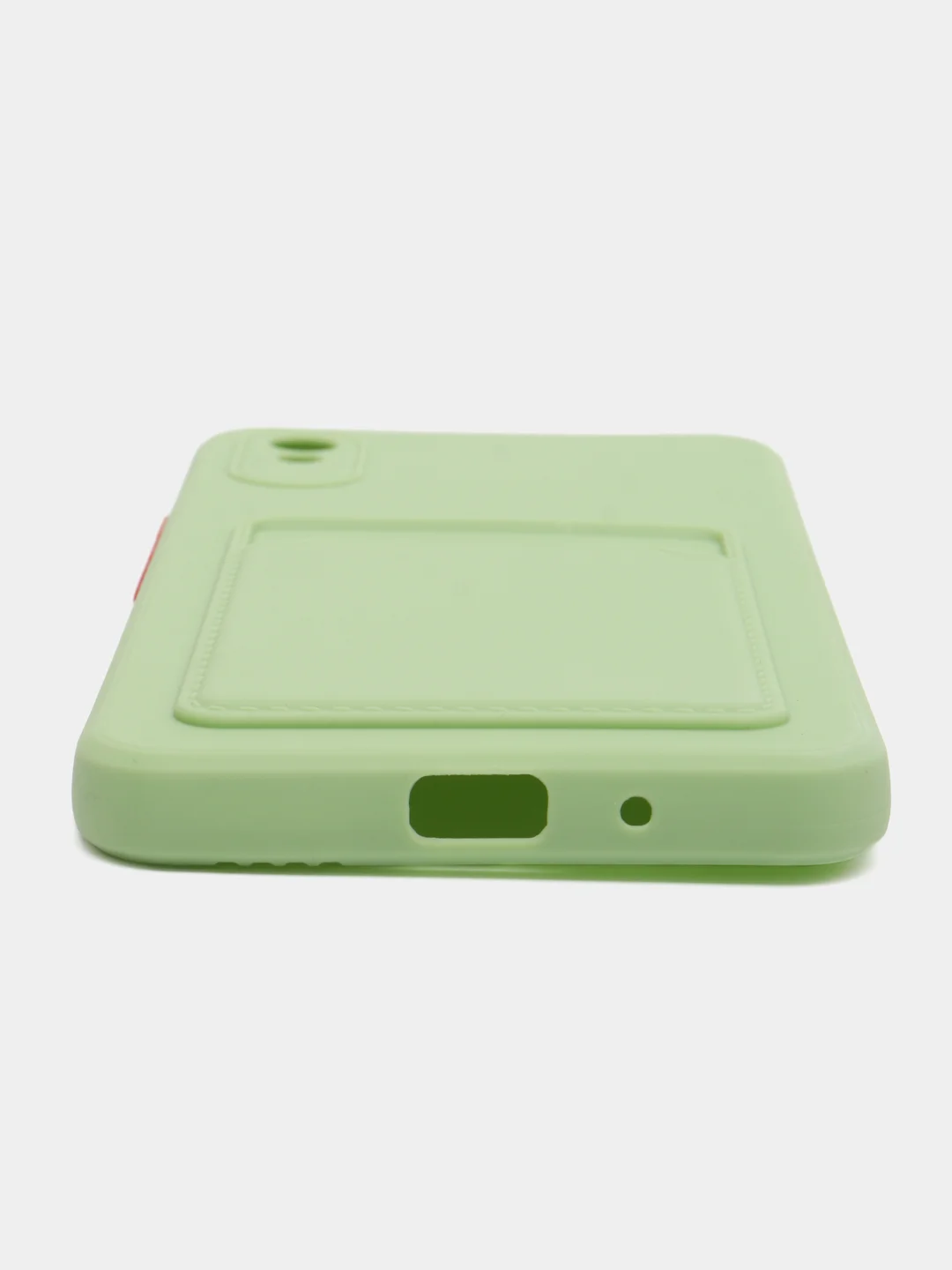 Лайм силиконовый чехол для Xiaomi Redmi 9A (Сяоми Редми 9А), с карманом для карт, прозрачный