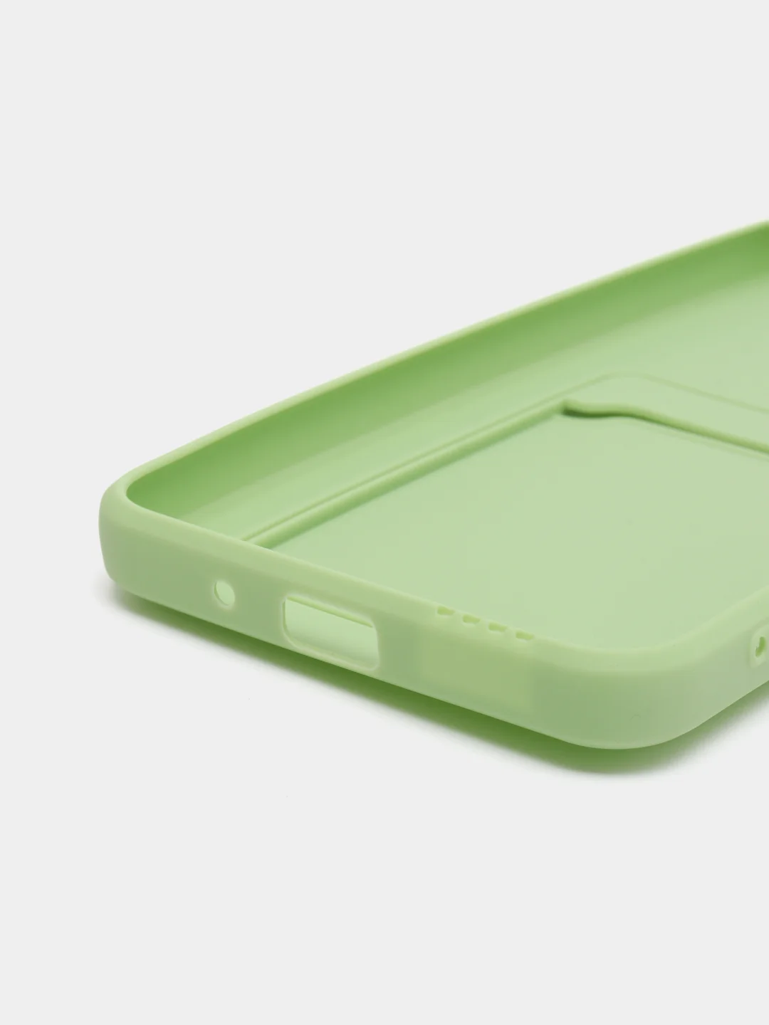 Лайм силиконовый чехол для Xiaomi Redmi 9A (Сяоми Редми 9А), с карманом для карт, прозрачный