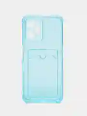 Лазурный чехол для Realme C35 (Реалми С35), прозрачный, с карманом для карт