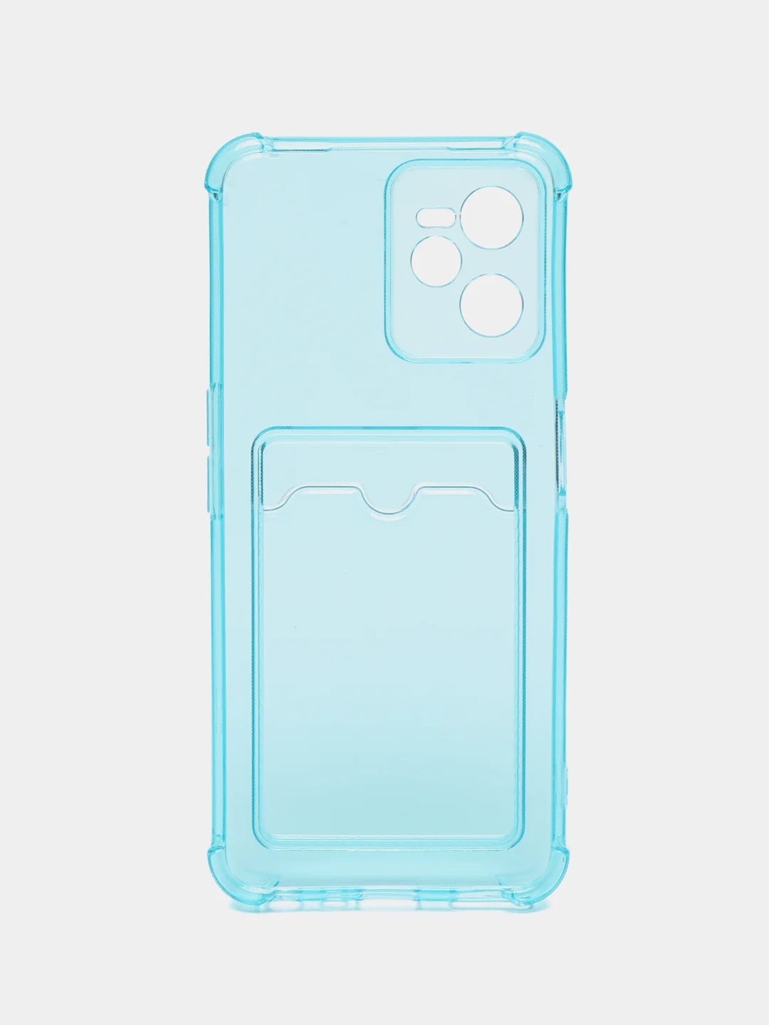 Лазурный чехол для Realme C35 (Реалми С35), прозрачный, с карманом для карт
