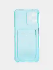 Лазурный чехол для Realme C35 (Реалми С35), прозрачный, с карманом для карт