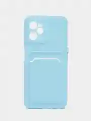 Ледяной чехол для Realme C35 (Реалми С35), прозрачный, с карманом для карт