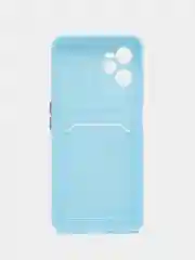 Ледяной чехол для Realme C35 (Реалми С35), прозрачный, с карманом для карт