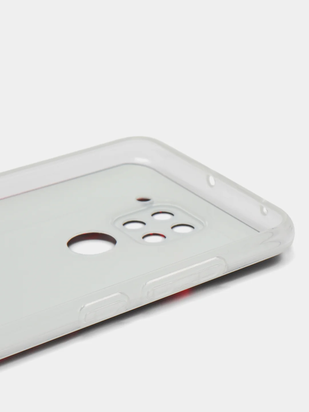 Красный силиконовый чехол на Xiaomi Redmi 10X/Redmi Note 9 / Сяоми Редми Нот 9/10X прозрачный