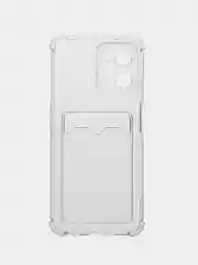 Прозрачный чехол для Realme C35 (Реалми С35), прозрачный, с карманом для карт