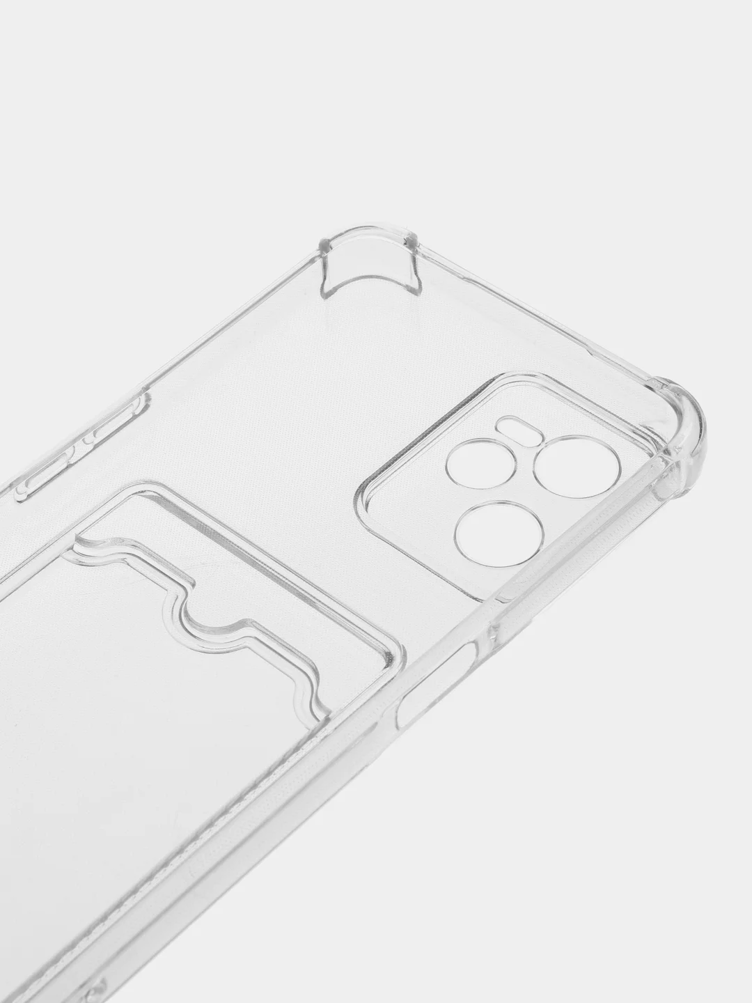 Прозрачный чехол для Realme C35 (Реалми С35), прозрачный, с карманом для карт