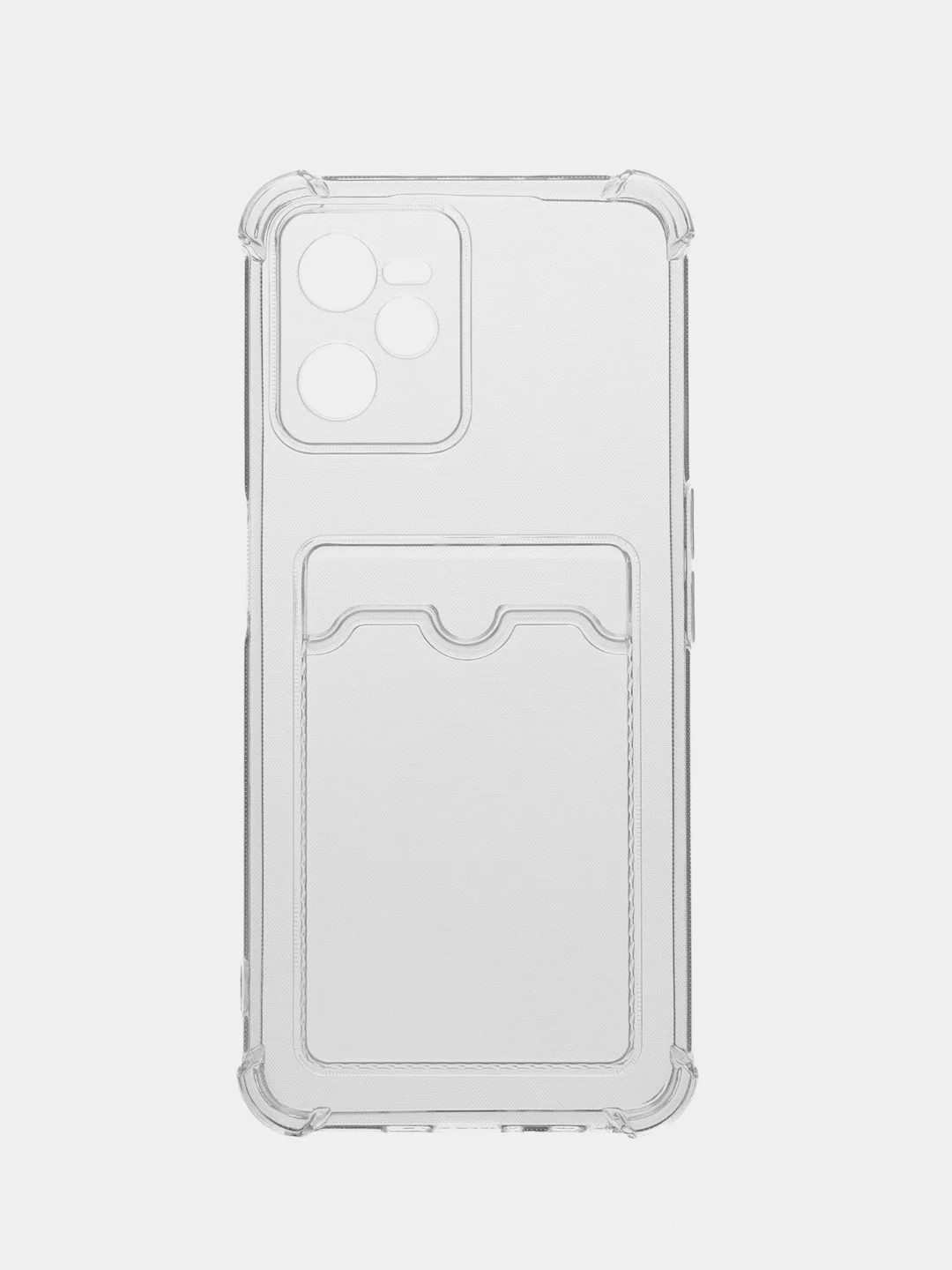 Прозрачный чехол для Realme C35 (Реалми С35), прозрачный, с карманом для карт