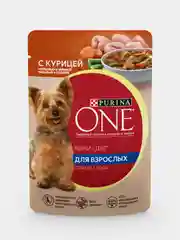 Влажный корм для собак Purina ONE Мини, курица, морковь и зеленая фасоль, 85 г, 26 штук