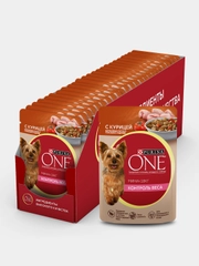 Влажный корм для собак Purina ONE "Контроль веса", с курицей и рисом, мини, 26 штук по 85г