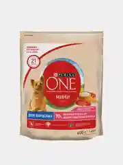 Сухой корм Purina ONE для собак мелких пород с активным образом жизни, говядина и рис 600г