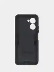 Черный чехол противоударный для Realme C33 (Реалми С33), с металлической подставкой