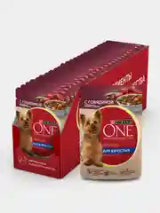 Влажный корм для собак Purina ONE Мини, с говядиной, картофелем и горохом, 26 штук х 85 г