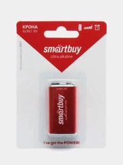 Батарейка крона 6LR61 Smartbuy Ultra 9V, алкалиновая