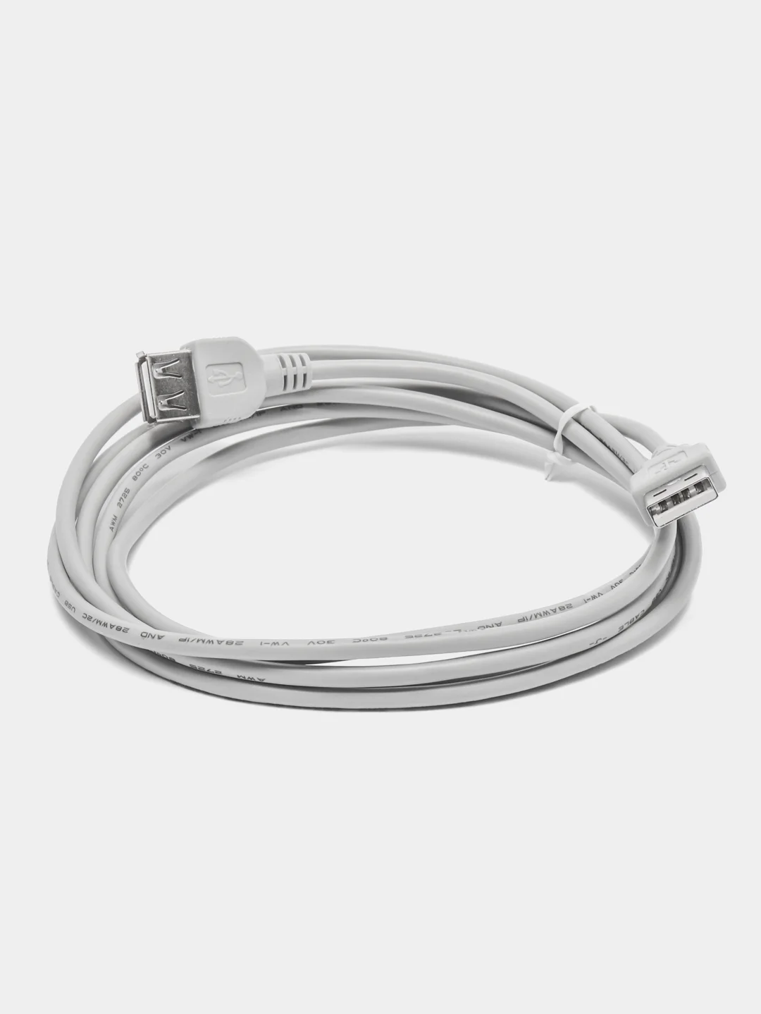 Кабель компьютерный USB 2.0 AM-AF штекер-гнездо, удлинитель USB, серый