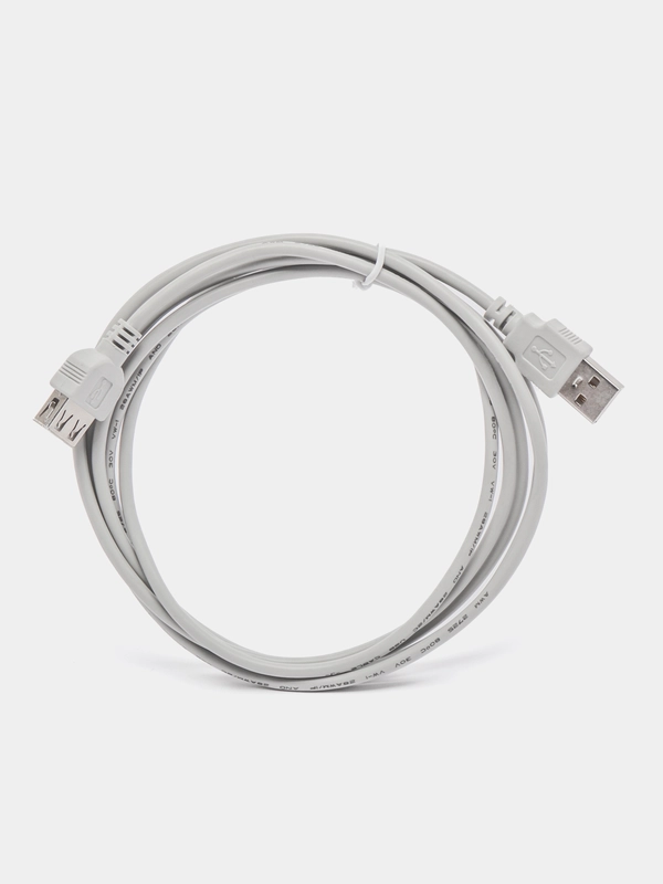 Кабель компьютерный USB 2.0 AM-AF штекер-гнездо, удлинитель USB, серый