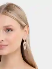 Золотой длинные серьги-подвески, с жемчугом, массивные