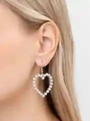 Серебряный длинные серьги-подвески, с жемчугом, массивные