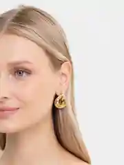 Золотой серьги круглые, золотые и серебристые серьги, крупные серьги, серьги-гвоздики