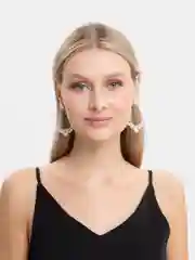 Бронзовый длинные серьги-подвески, с жемчугом, массивные