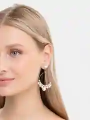 Бронзовый длинные серьги-подвески, с жемчугом, массивные