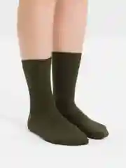 Оливковый носки женские, высокие, однотонные,носки без резинки,повседневные носки