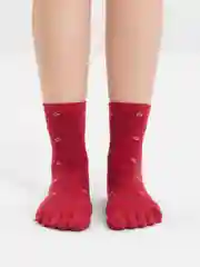 Бордовый носки с пальцами