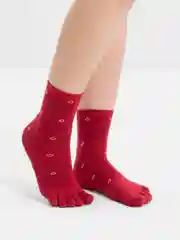 Бордовый носки с пальцами