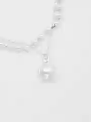 Серебряный браслет-цепь с искусственным жемчугом