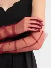 Бордовый сетчатые длинные гипюровые перчатки, женские, свадебные кружевные для фотосессии ажурные
