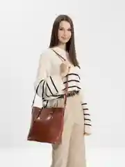 Терракотовый сумка кожаная женская, через плечо, со съемным ремешком