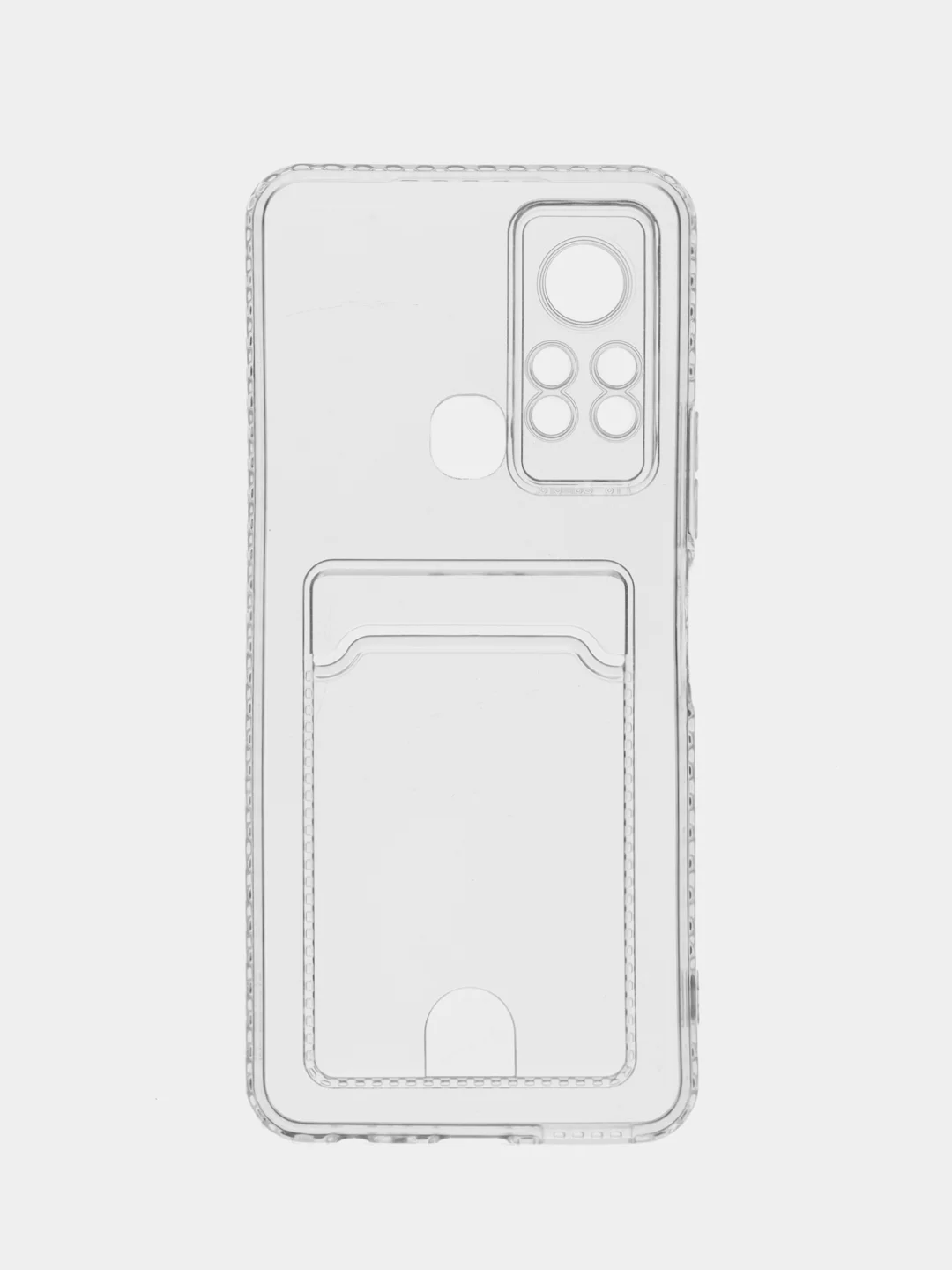Силиконовый чехол для Infinix HOT 11S (Инфиникс Хот 11С), прозрачный, с карманом для карт