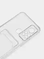 Силиконовый чехол для Infinix HOT 11S (Инфиникс Хот 11С), прозрачный, с карманом для карт