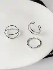 Серебряный кольцо женское, набор 3 шт, кольца под серебро.
