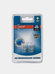 Автомобильная лампа накаливания T10 LONG LIFE Xenite, 12V, блистер 2шт