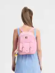 Розовый рюкзак с сумкой и визитницей
