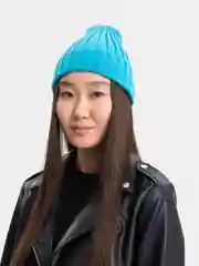 Голубой шапка вязаная, унисекс