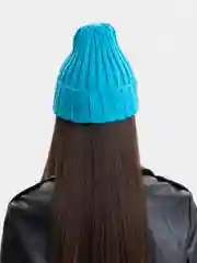 Голубой шапка вязаная, унисекс
