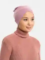 Тёмно-розовый бони наискосок из ткани калифорния, чепчик, шапочка