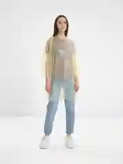 Желтый дождевик-плащ, с капюшоном