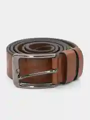 Тёмно-коричневый ремень мужской, с дизайном