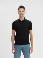 Черный мужская футболка поло
