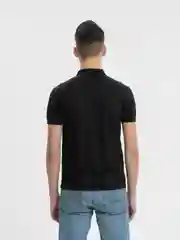 Черный мужская футболка поло
