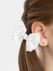 Белый бантики на резинке