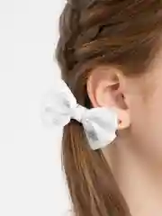 Серый металлик бантики на резинке