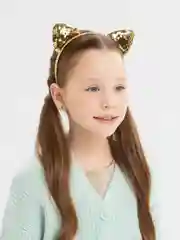 Золотой ободок "Ушки", с пайетками