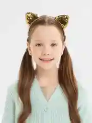 Золотой ободок "Ушки", с пайетками