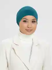 Тёмно-бирюзовый шапка мусульманская на резинке и завязках