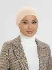 Бежевый шапка мусульманская на резинке и завязках