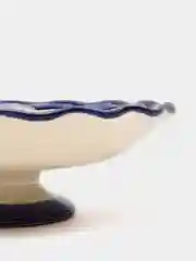 Конфетница Риштанская Керамика "Цветы", синяя, 14 см
