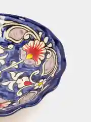 Конфетница Риштанская Керамика "Цветы", синяя, 14 см